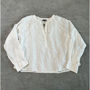 J. Crew NWT Cabana Linen Top XL Lightweight Peasant Blouse